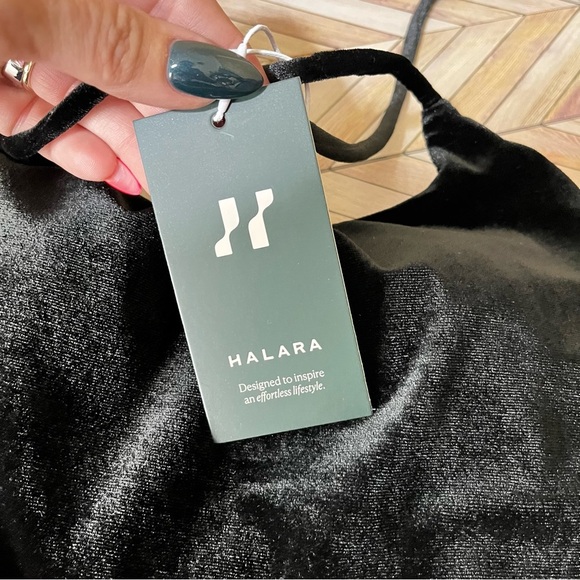 HALARA Criss‎ Cross Back Mini Lace Up Velvet Short Dress Green Pickleball Active - Picture 4 of 10